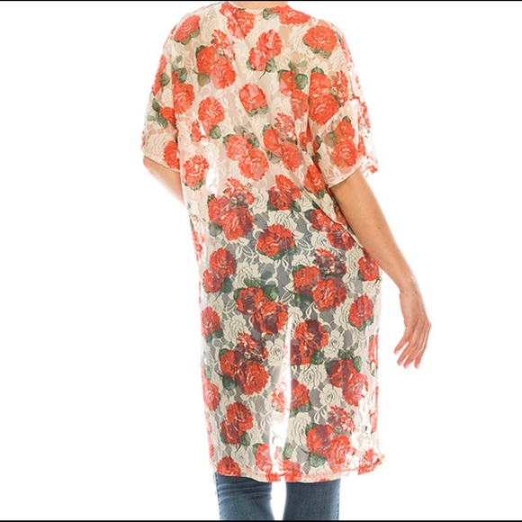 Urban Diction Floral Kimono Cover Up XL - Picture 2 of 5